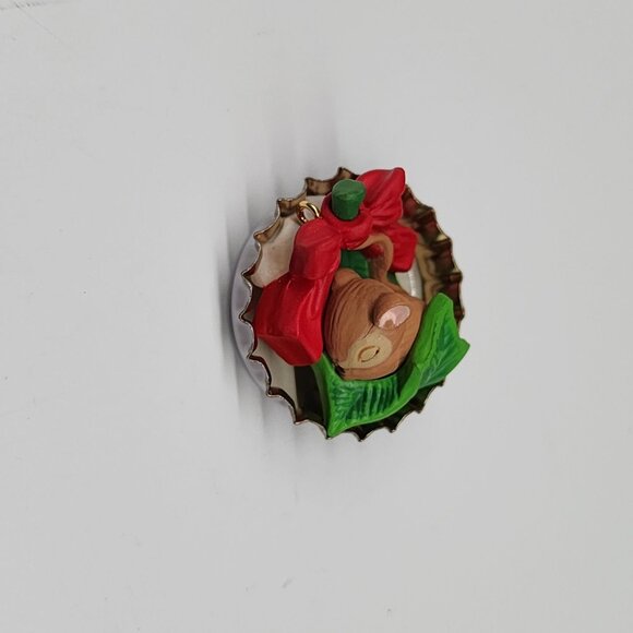 Hallmark Keepsake Ornament Collector's Club 1993 Forty Winks Mouse In Bottle Cap - Picture 3 of 8